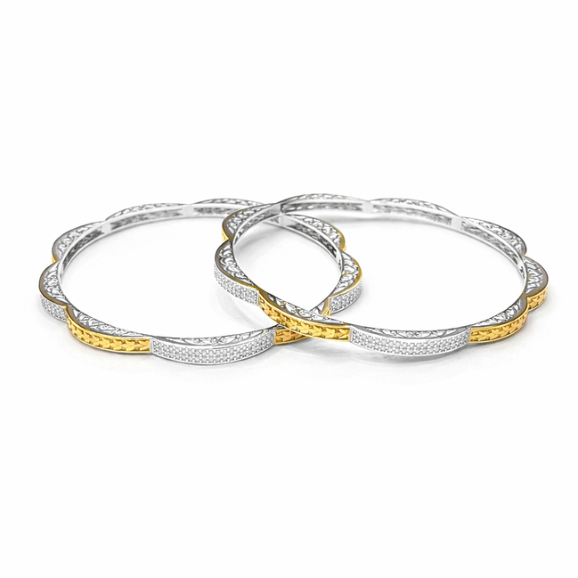 Heritage Duo Bangle Set – 925 Sterling Silver