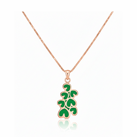 Emerald Amora 92.5 Sterling Silver Heart Pendant Necklace