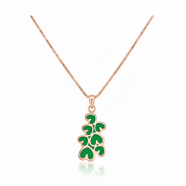 Emerald Amora 92.5 Sterling Silver Heart Pendant Necklace