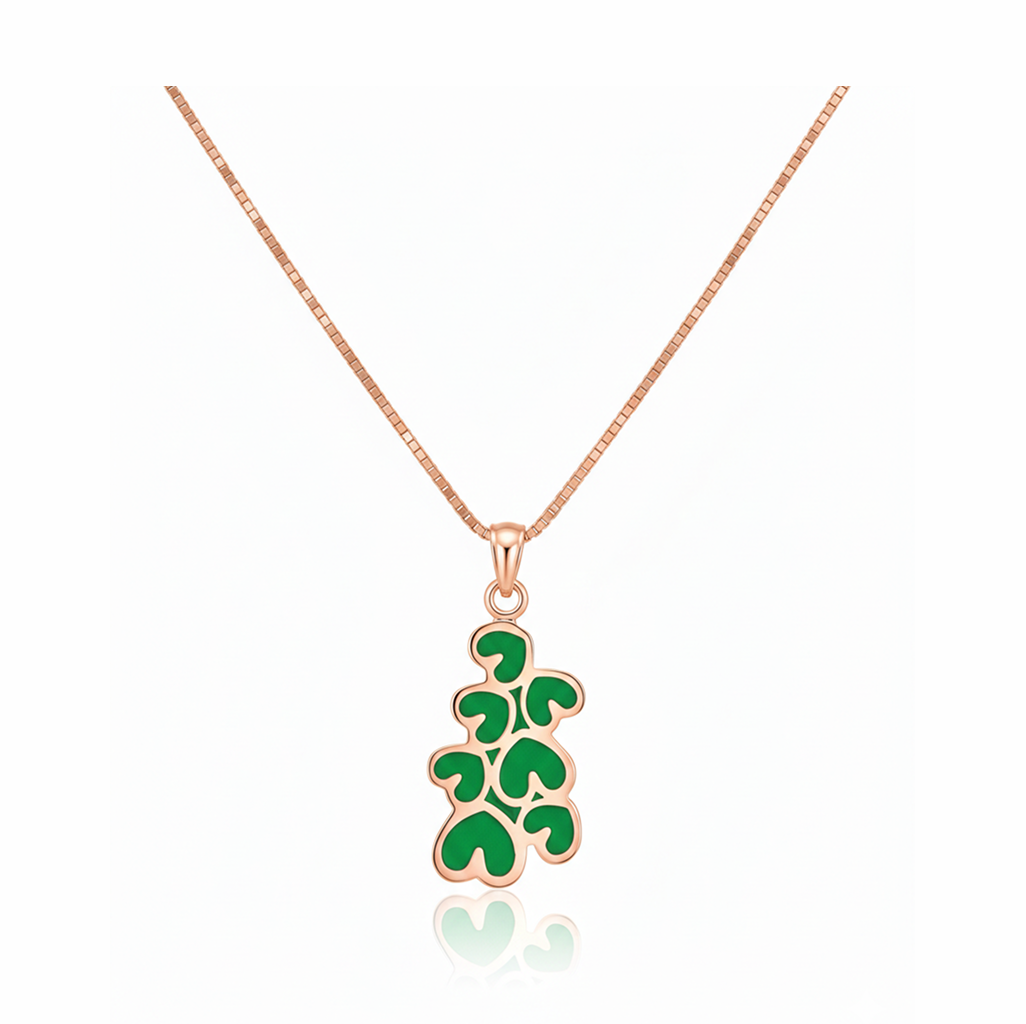 Emerald Amora 92.5 Sterling Silver Heart Pendant Necklace
