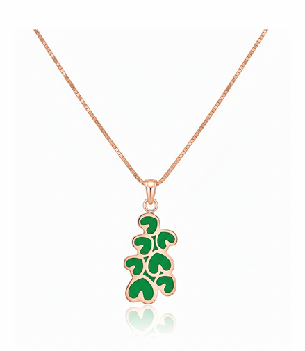 Emerald Amora 92.5 Sterling Silver Heart Pendant Necklace