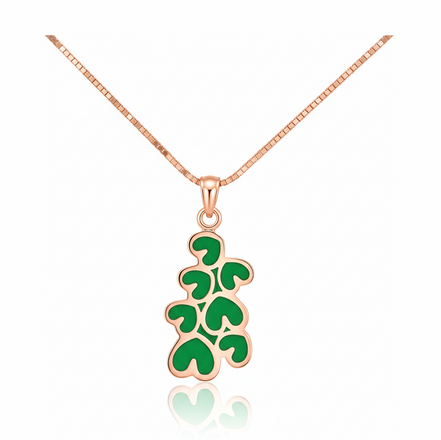 Emerald Amora 92.5 Sterling Silver Heart Pendant Necklace