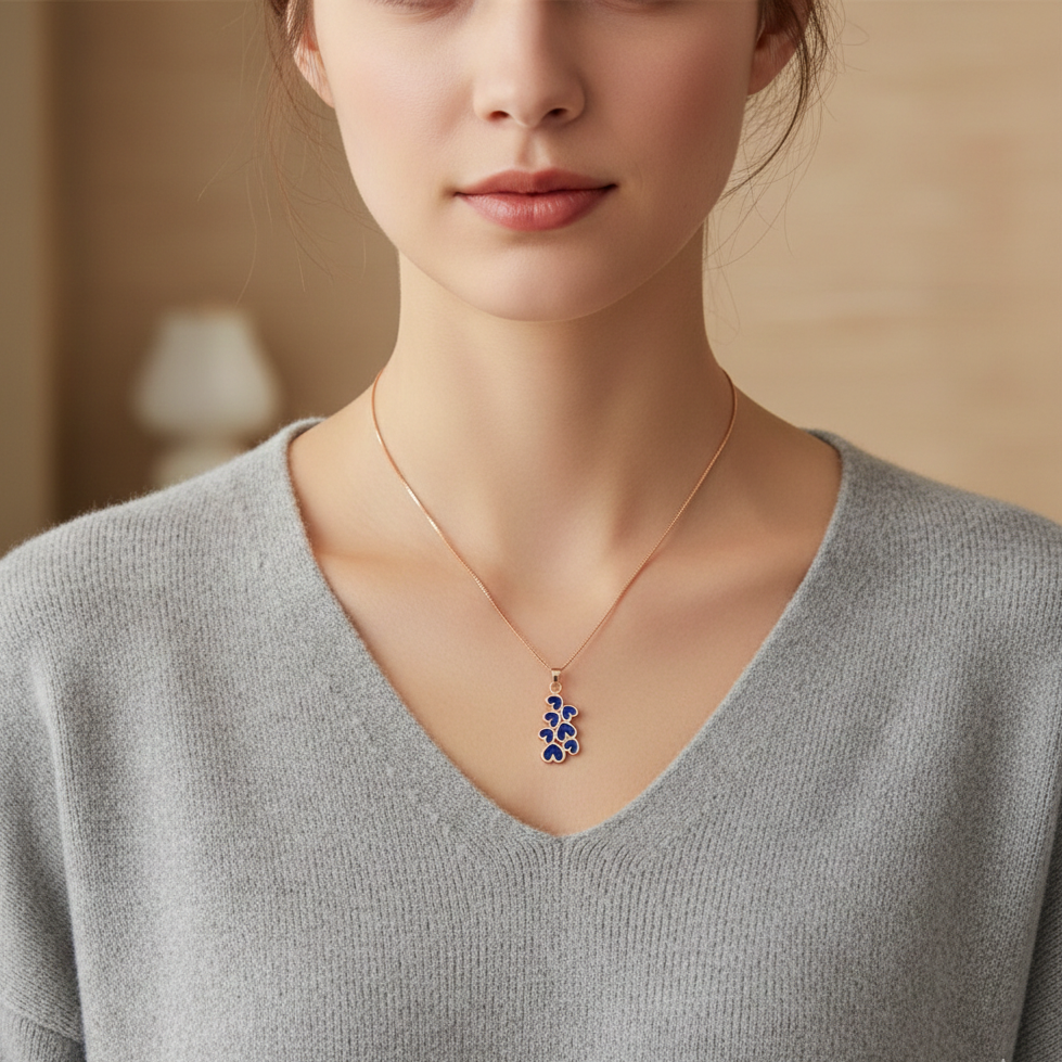 Sapphire Amora 92.5 Sterling Silver Heart Pendant Necklace