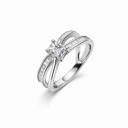 Infinity Cross Princess Cut Ring