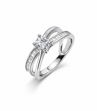 Infinity Cross Princess Cut Ring