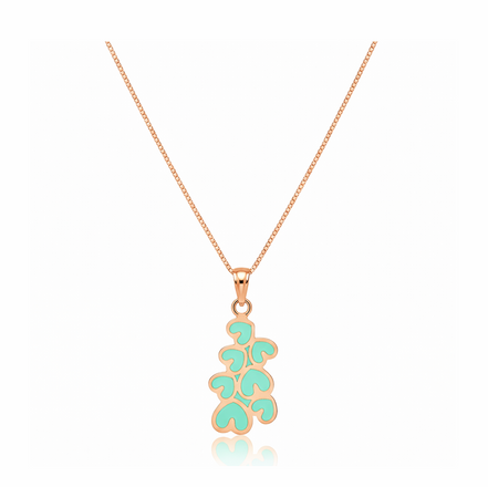 Aqua Amora 92.5 Sterling Silver Heart Pendant with Chain