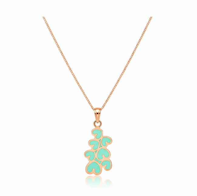 Aqua Amora 92.5 Sterling Silver Heart Pendant with Chain
