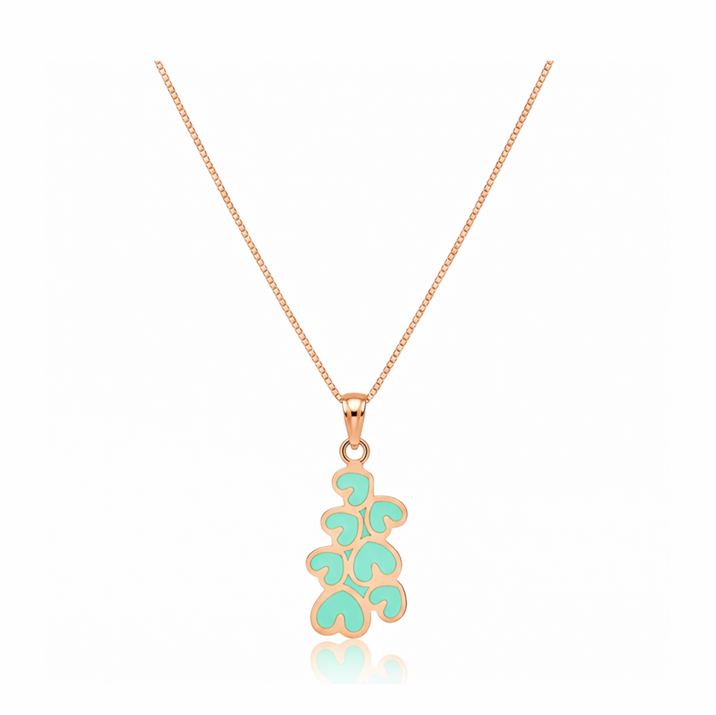 Aqua Amora 92.5 Sterling Silver Heart Pendant with Chain