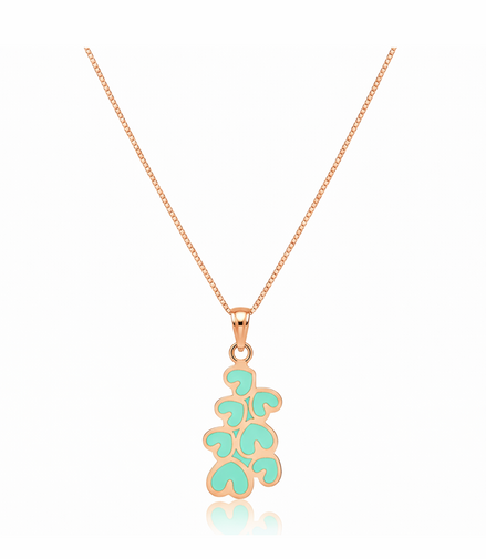 Aqua Amora 92.5 Sterling Silver Heart Pendant with Chain