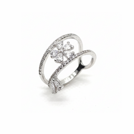 Dainty Bloom Pave Wrap Ring