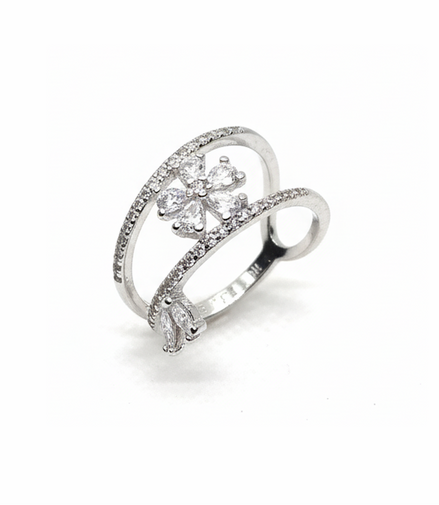 Dainty Bloom Pave Wrap Ring