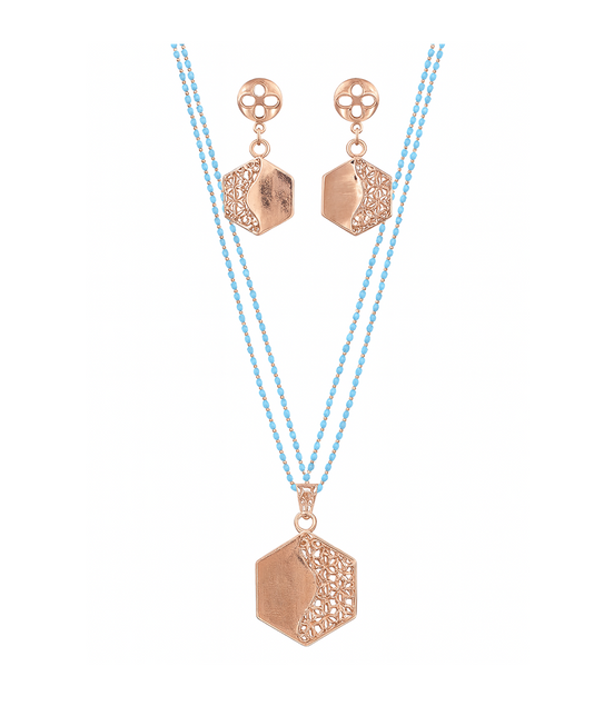 Aurora Hexa Bloom Necklace Set