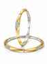 Luxe Two-Tone Diamond-Cut 925 Silver Bangle Pair