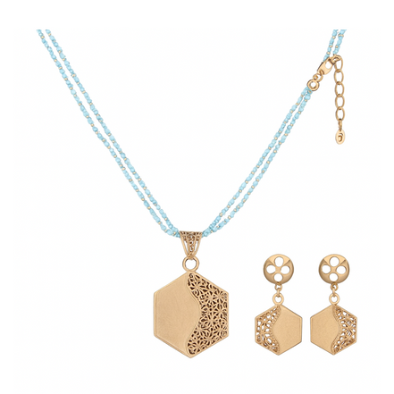 Aurora Hexa Bloom Necklace Set