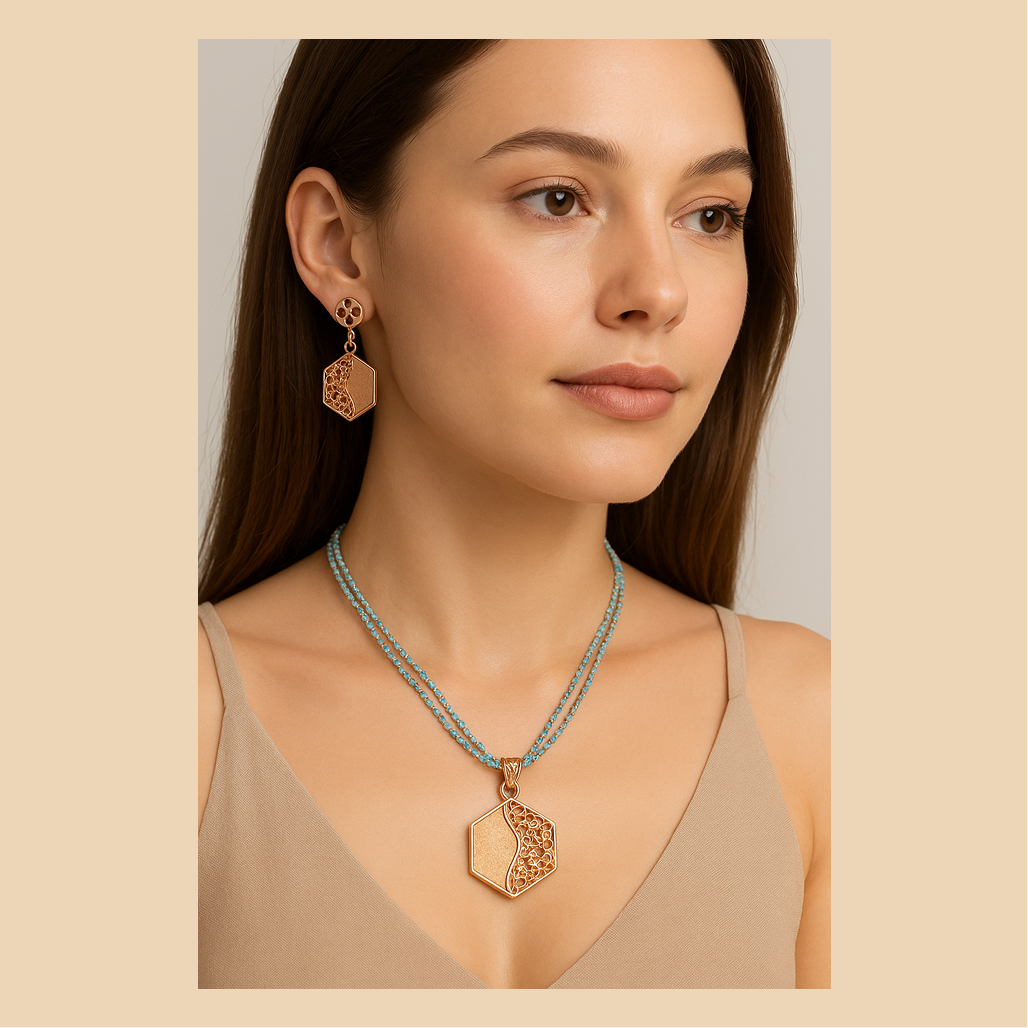 Aurora Hexa Bloom Necklace Set