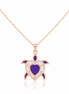 Amethyst Heart Turtle 92.5 Sterling Silver Pendant with Chain