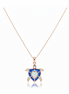 Ocean Glow Heart Turtle 92.5 Sterling Silver Pendant with Chain