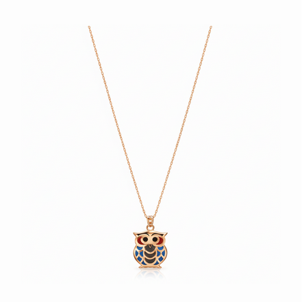 Wisdom Owl 92.5 Sterling Silver Pendant with Chain