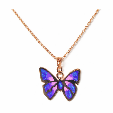 Aurora Flutter 92.5 Sterling Silver Butterfly Pendant with Chain