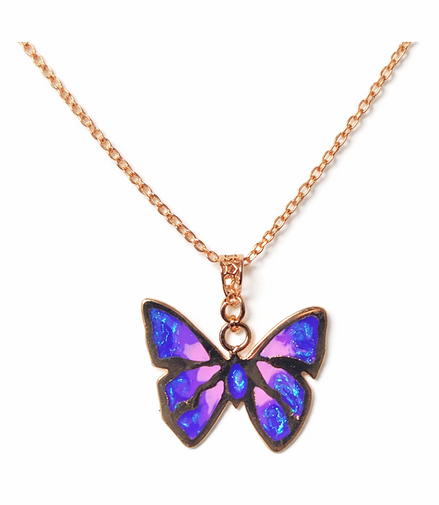 Aurora Flutter 92.5 Sterling Silver Butterfly Pendant with Chain