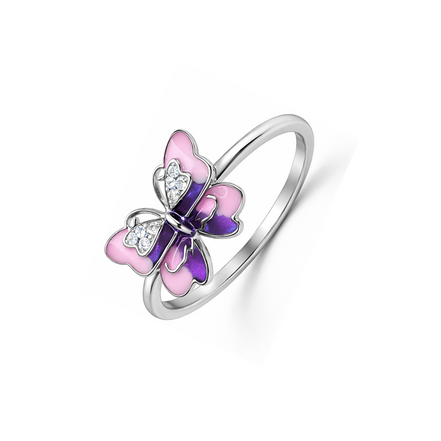 Ethereal Enamel Butterfly Ring