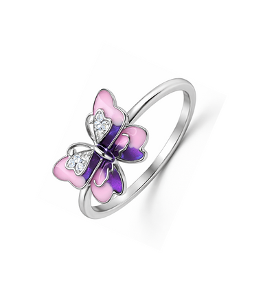 Ethereal Enamel Butterfly Ring
