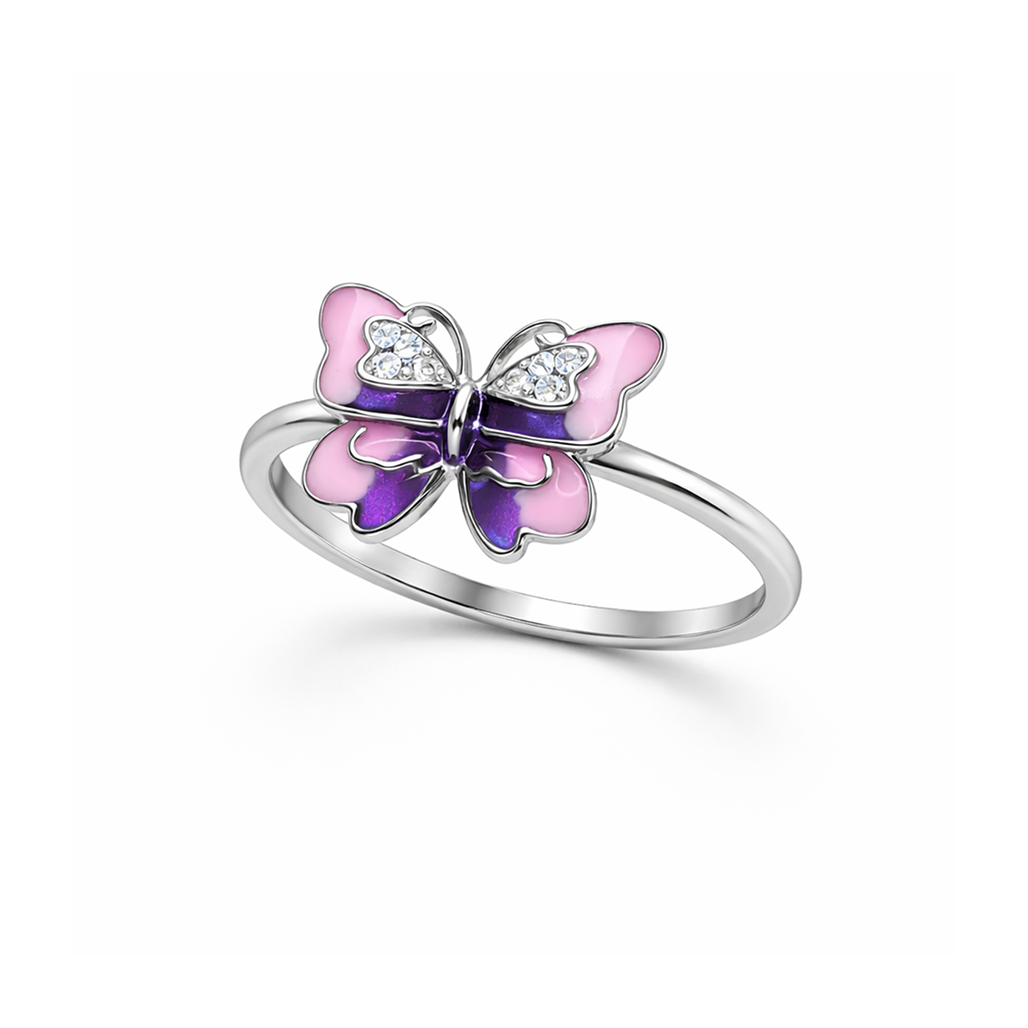 Ethereal Enamel Butterfly Ring