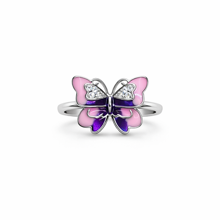 Ethereal Enamel Butterfly Ring