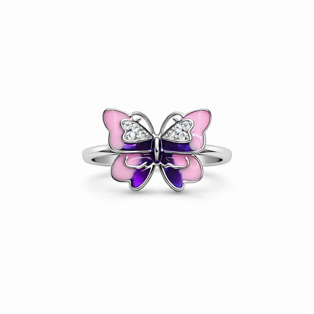 Ethereal Enamel Butterfly Ring