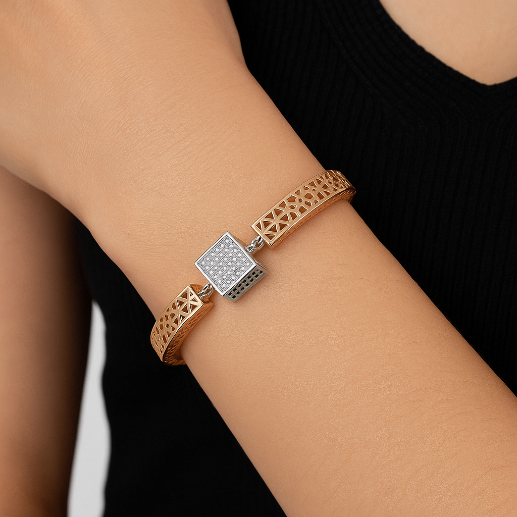 GeoLuxe Dual-Tone Bracelet