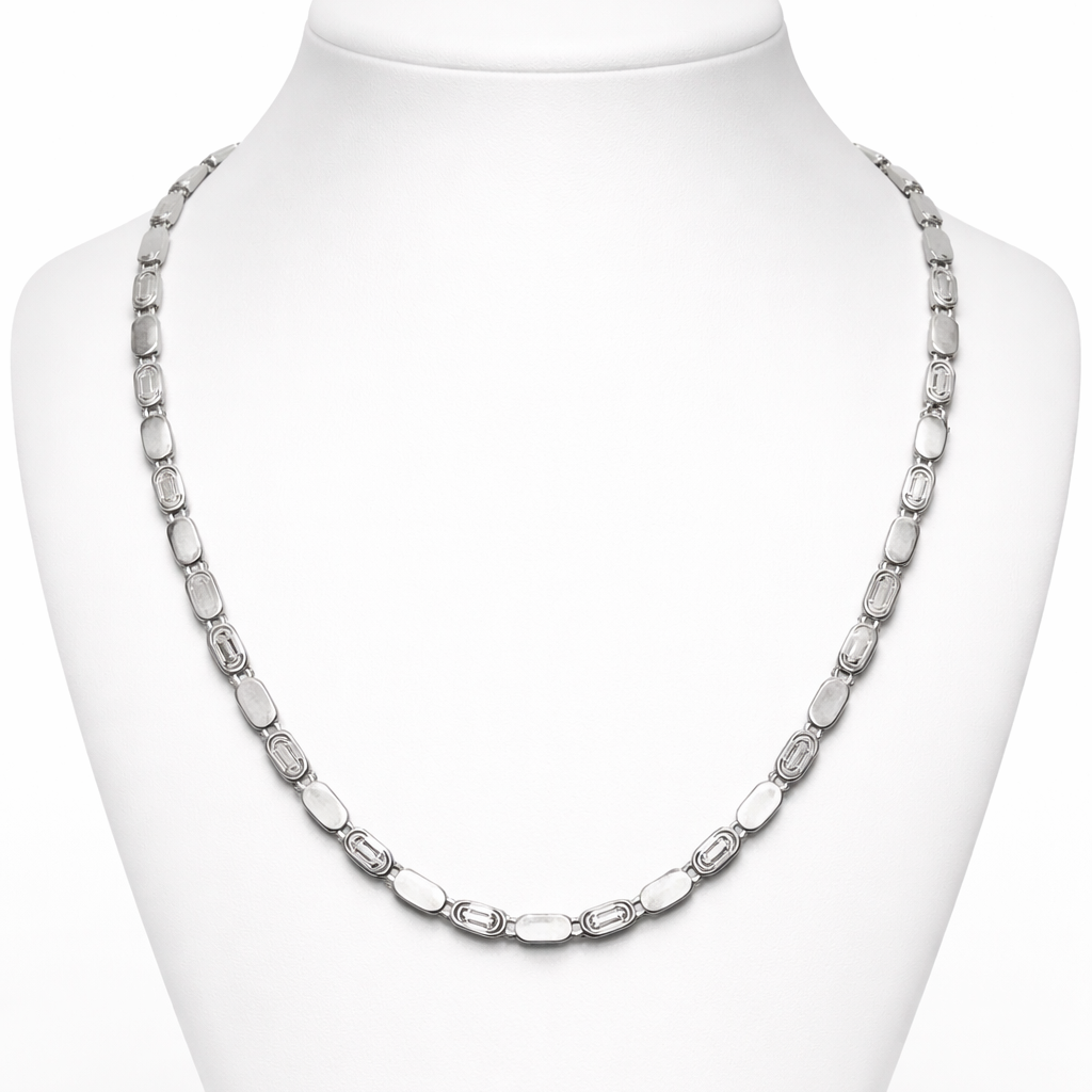 925 Sterling Silver Oval Link Chain for Men