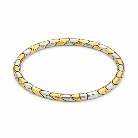 GeoLuxe Dual-Tone Gold & Silver Link Bracelet for Men