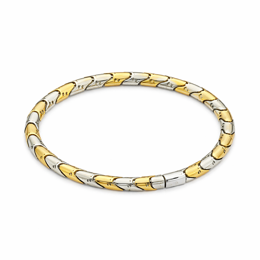GeoLuxe Dual-Tone Gold & Silver Link Bracelet for Men