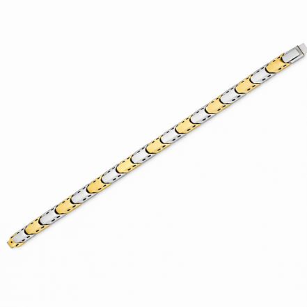 GeoLuxe Dual-Tone Gold & Silver Link Bracelet for Men