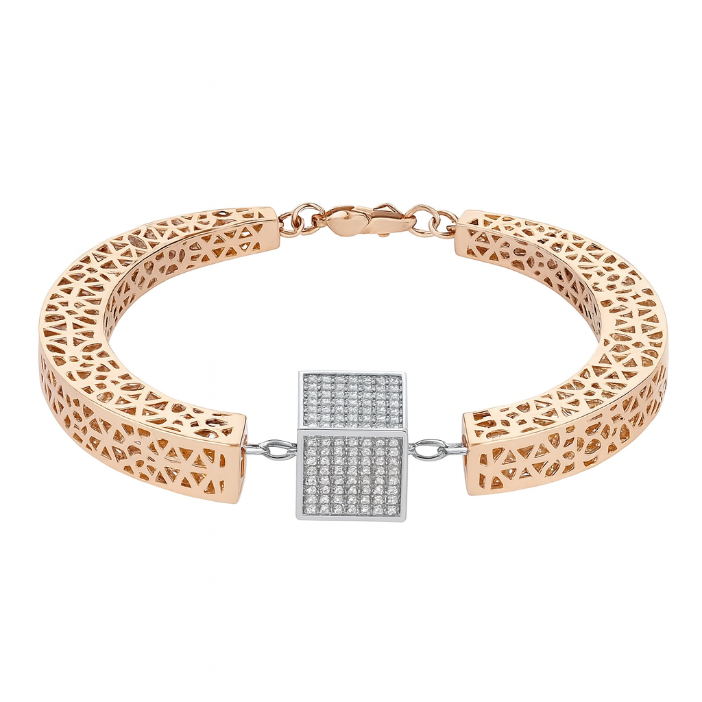 GeoLuxe Dual-Tone Bracelet