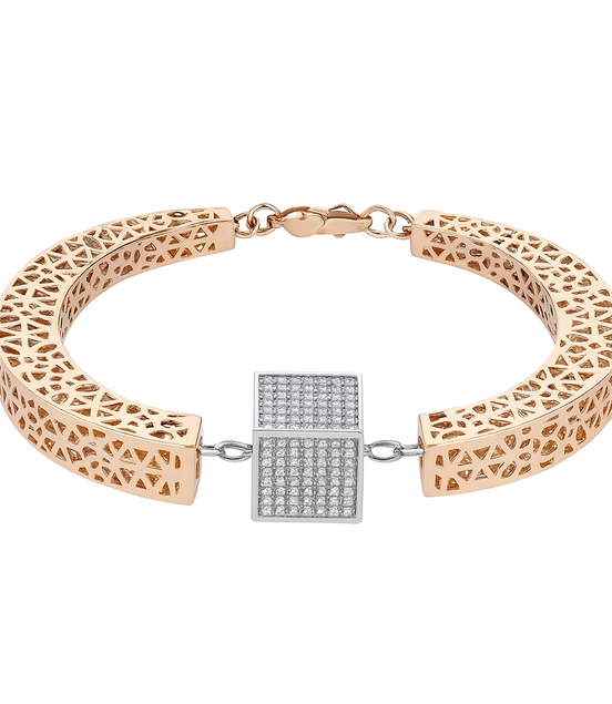 GeoLuxe Dual-Tone Bracelet