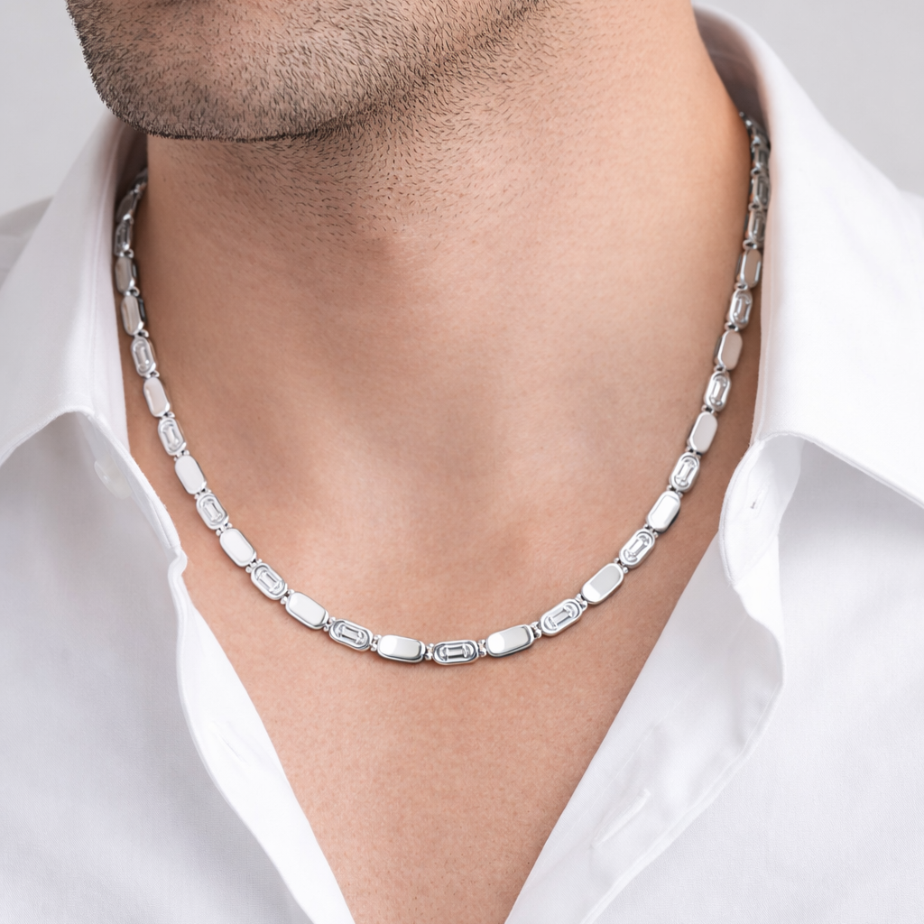 925 Sterling Silver Oval Link Chain for Men