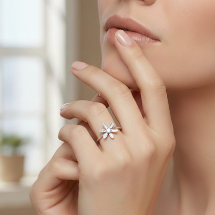Sweet Daisy Solitaire Band
