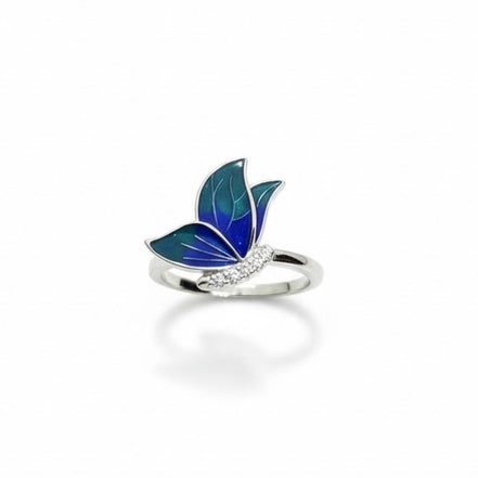 Cerulean Monarch Enamel Ring
