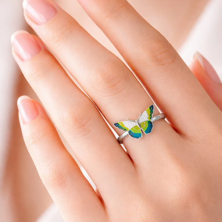 Aurora Wing Enamel Ring