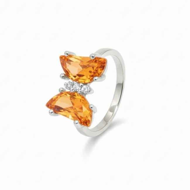 Lilac Monarch Butterfly Ring (Rosy Orange)