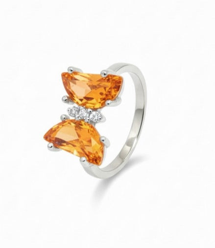 Lilac Monarch Butterfly Ring (Rosy Orange)