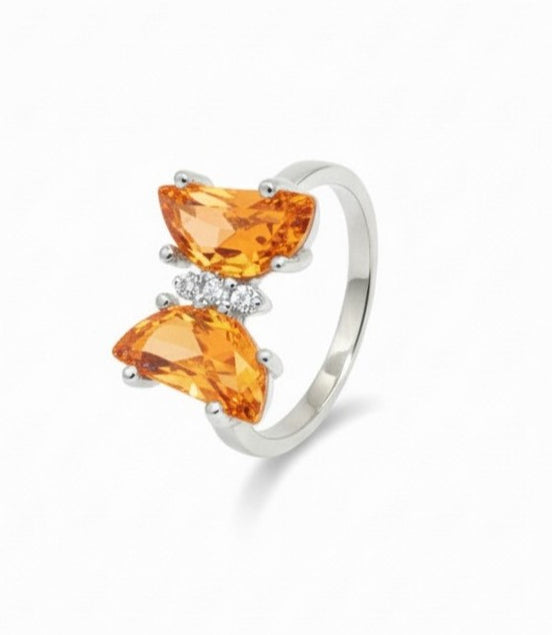 Lilac Monarch Butterfly Ring (Rosy Orange)