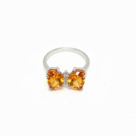Lilac Monarch Butterfly Ring (Rosy Orange)