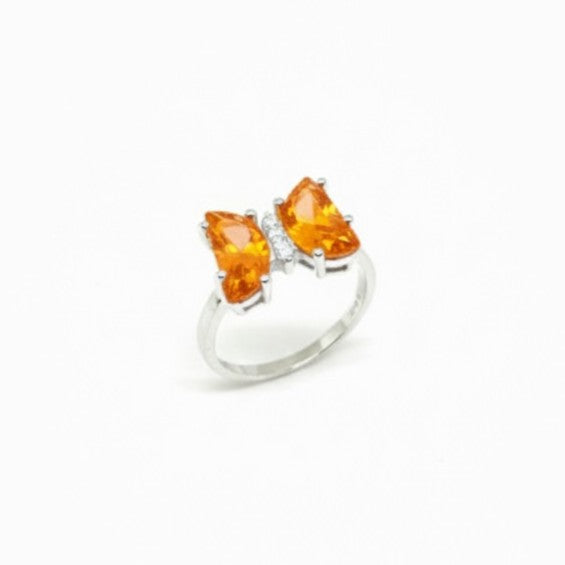 Lilac Monarch Butterfly Ring (Rosy Orange)