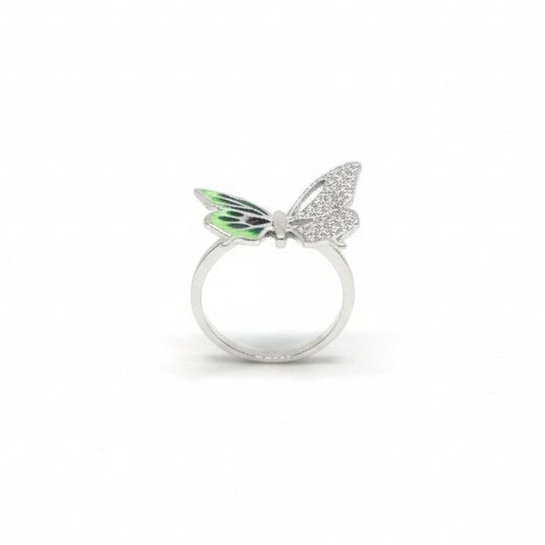 Verdant Wings Pave Ring