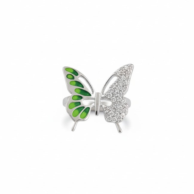 Verdant Wings Pave Ring