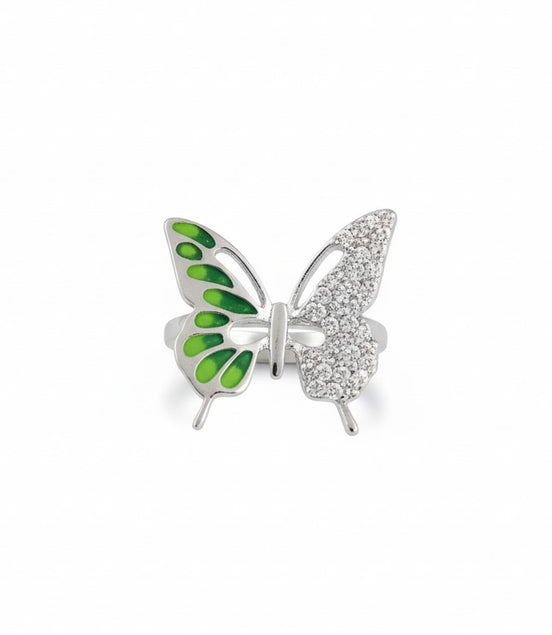 Verdant Wings Pave Ring