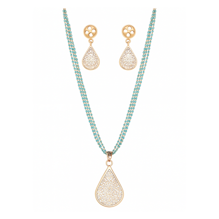 Celeste Teardrop Filigree Necklace Set