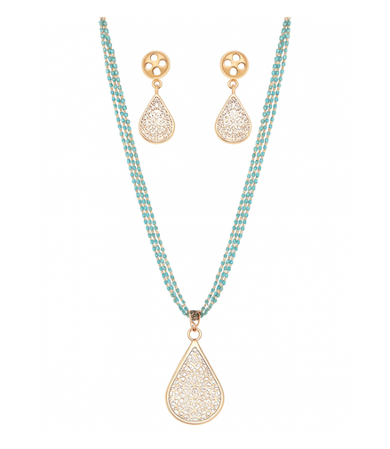 Celeste Teardrop Filigree Necklace Set